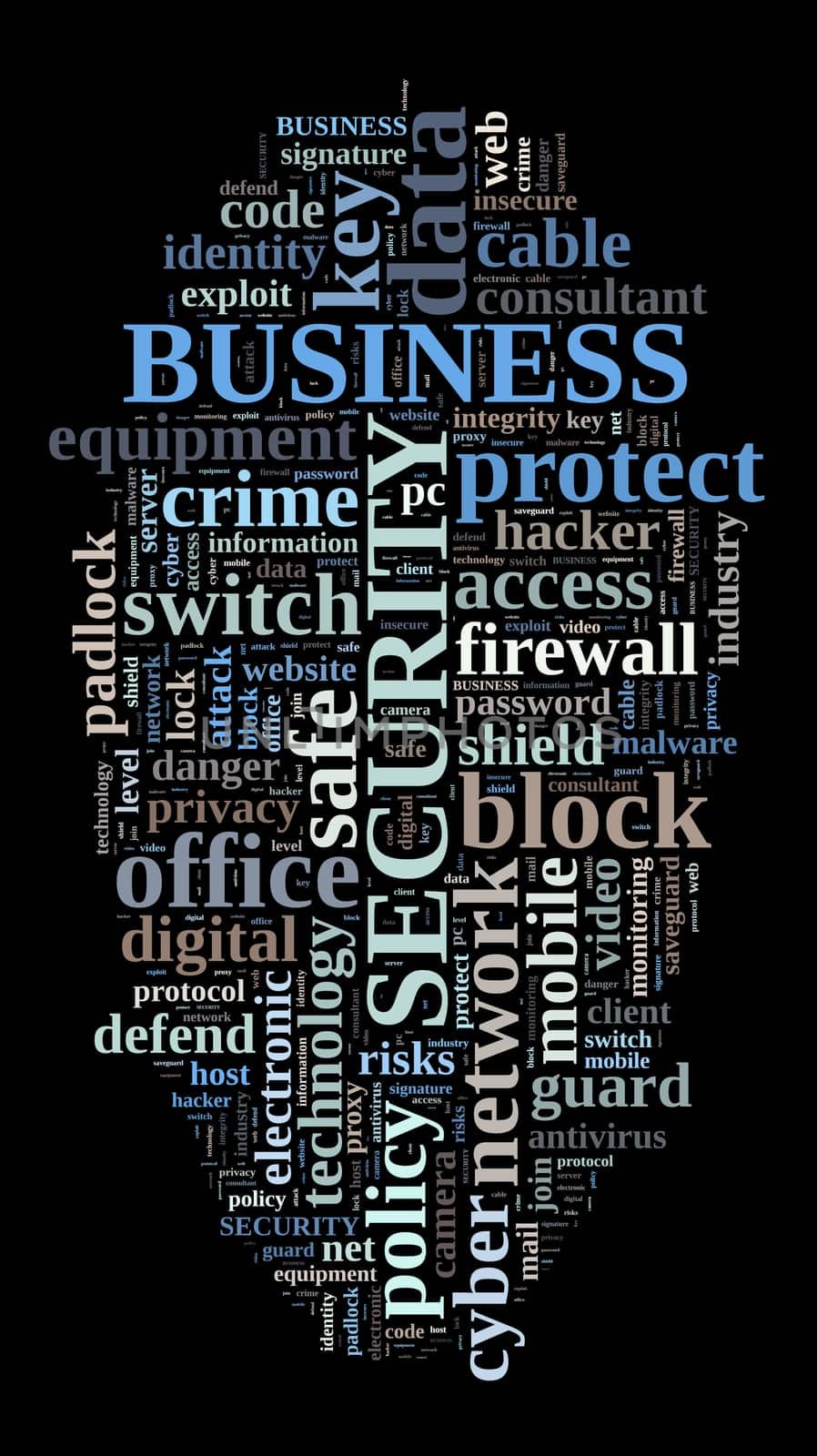 Security word cloud  illustration concept over dark background