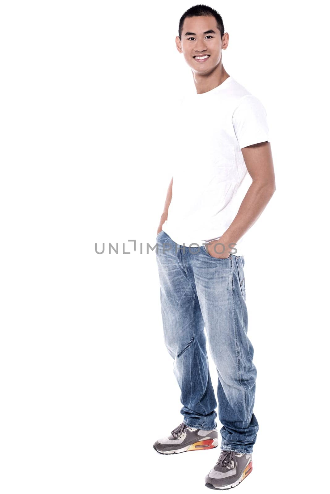 Handsome young man posing casually
