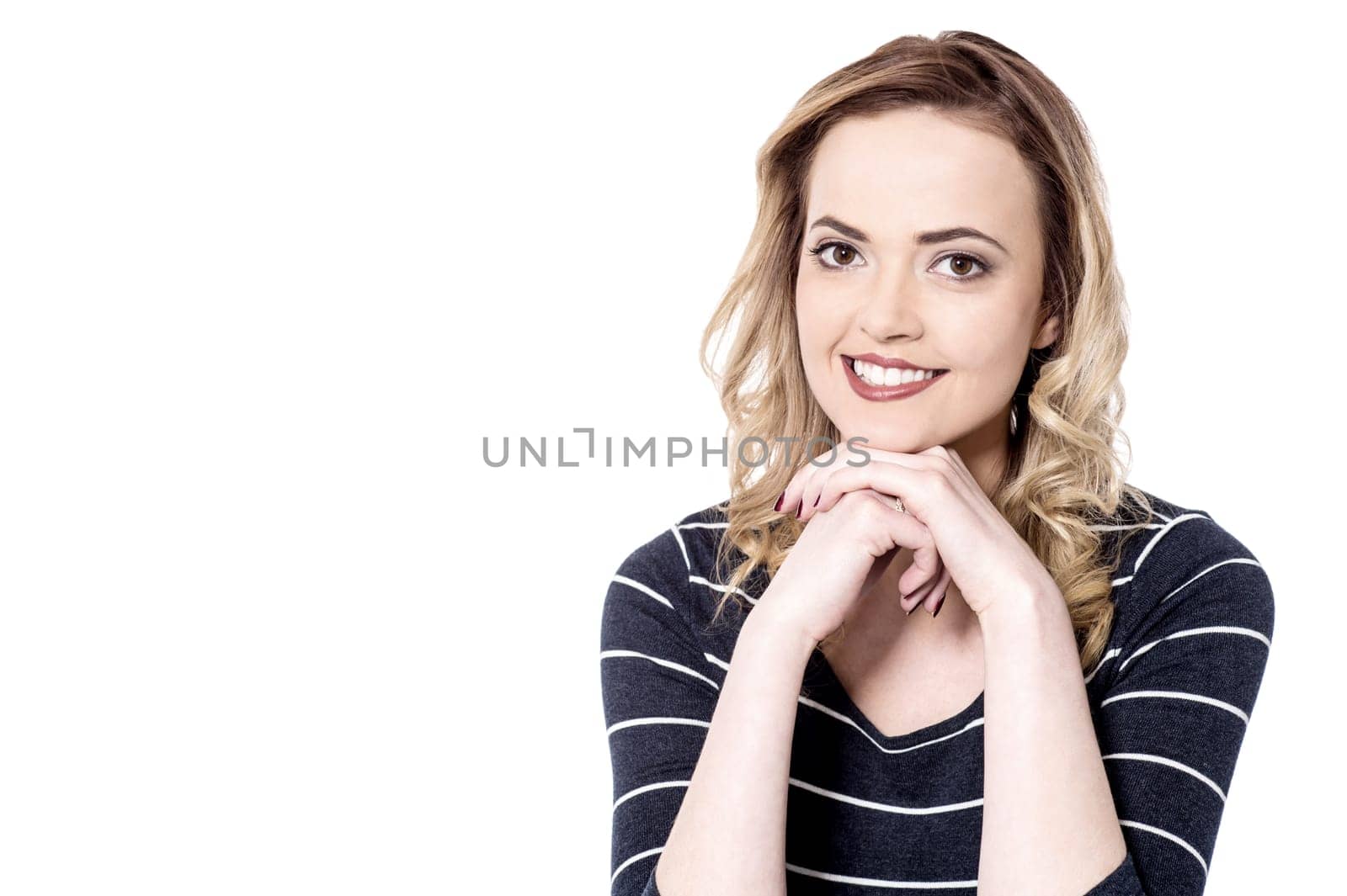 Pretty lady in casuals isolated on white