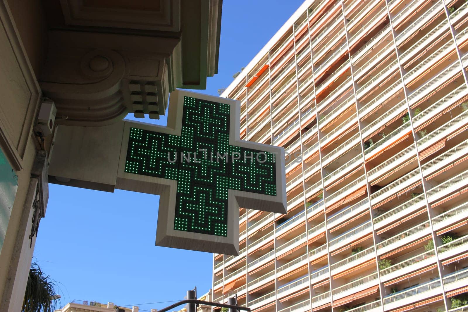 Pharmacy Green Cross Sign or Drug Store Symbol