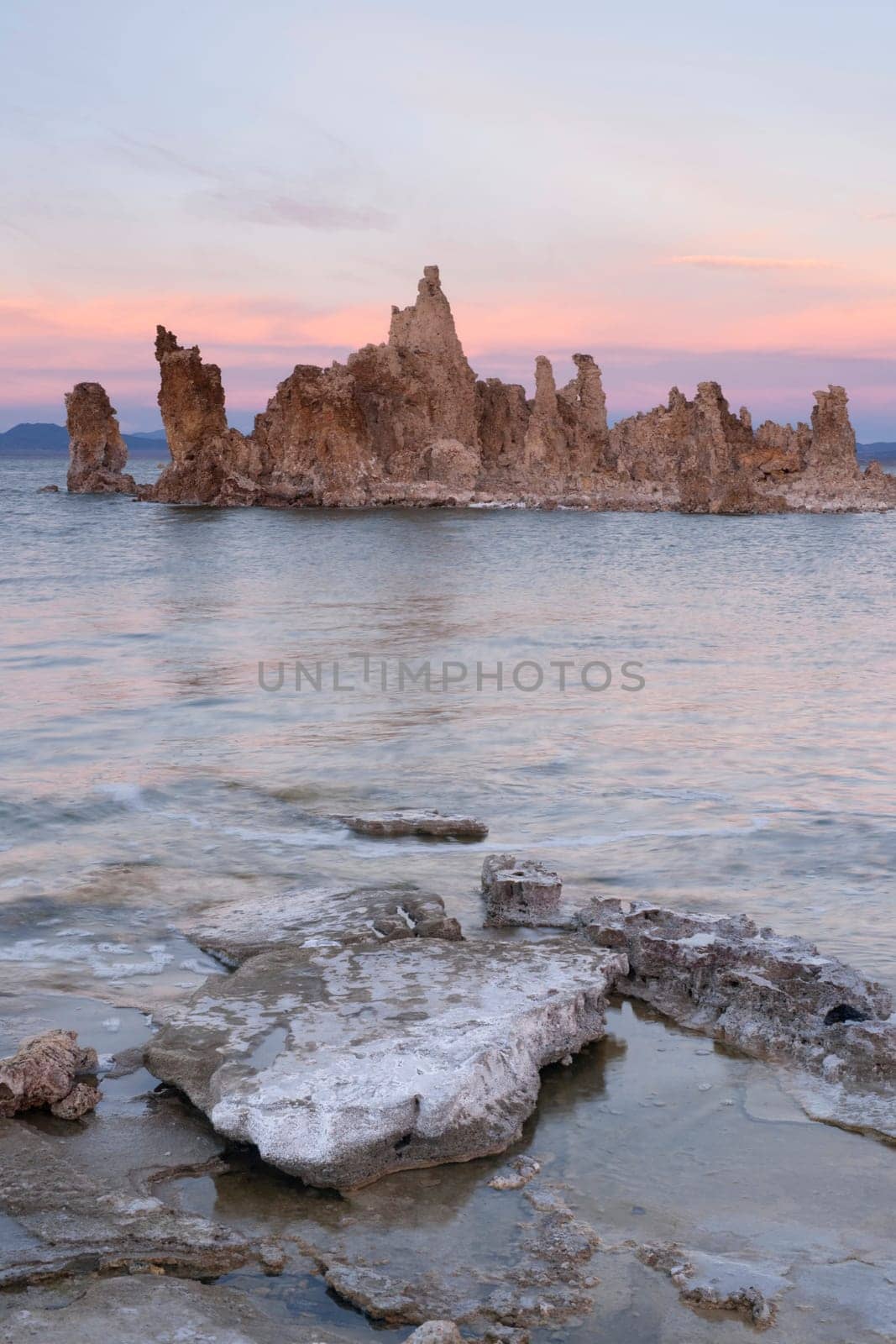 The sun has set on Eastern California and Mono Lake