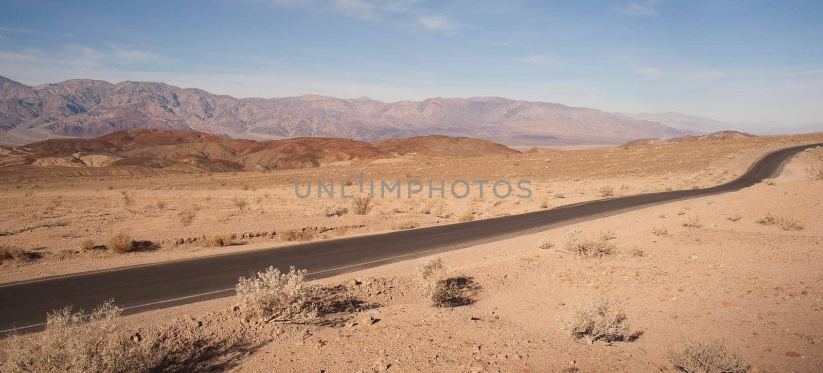 Badwater Road meanders through Death Valley below sea level only sees 2" of rain a year"