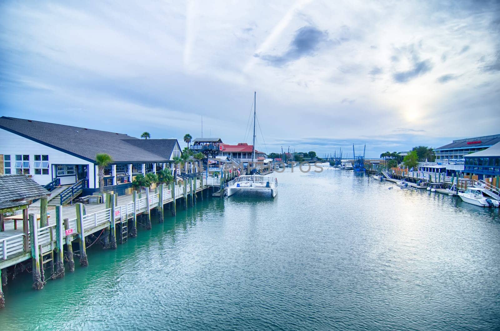 view of shem creek from coleman blvd charleston south carolina