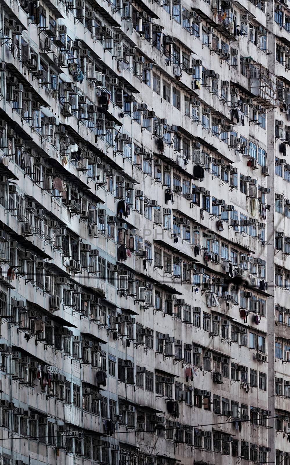 Old apartments in Hong Kong at day