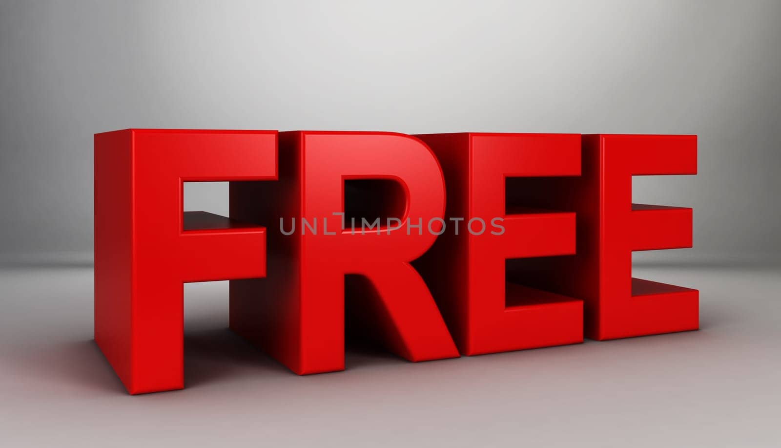 Free text. 3d illustration on gray background