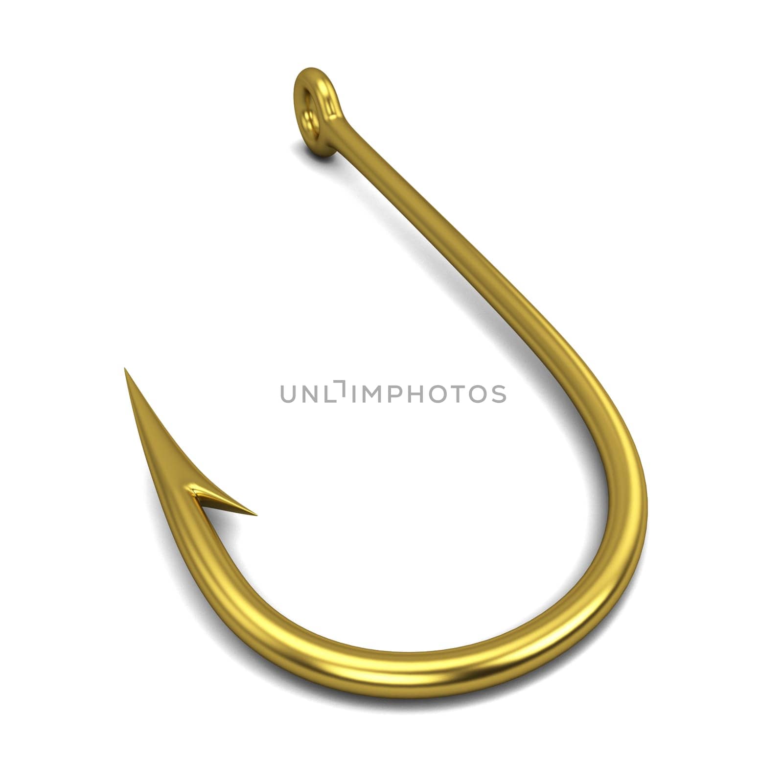 Fishing hook. 3d illustration isolated on white background