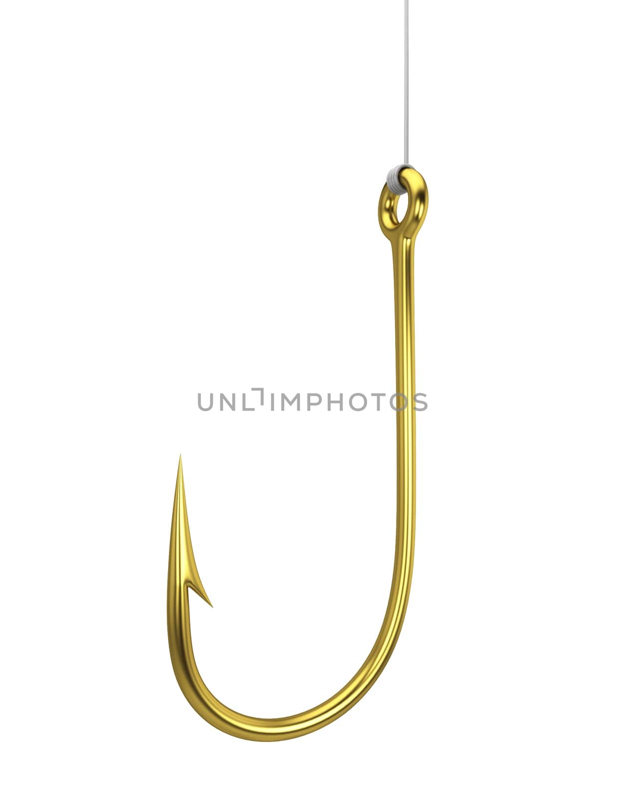 Fishing hook. 3d illustration isolated on white background