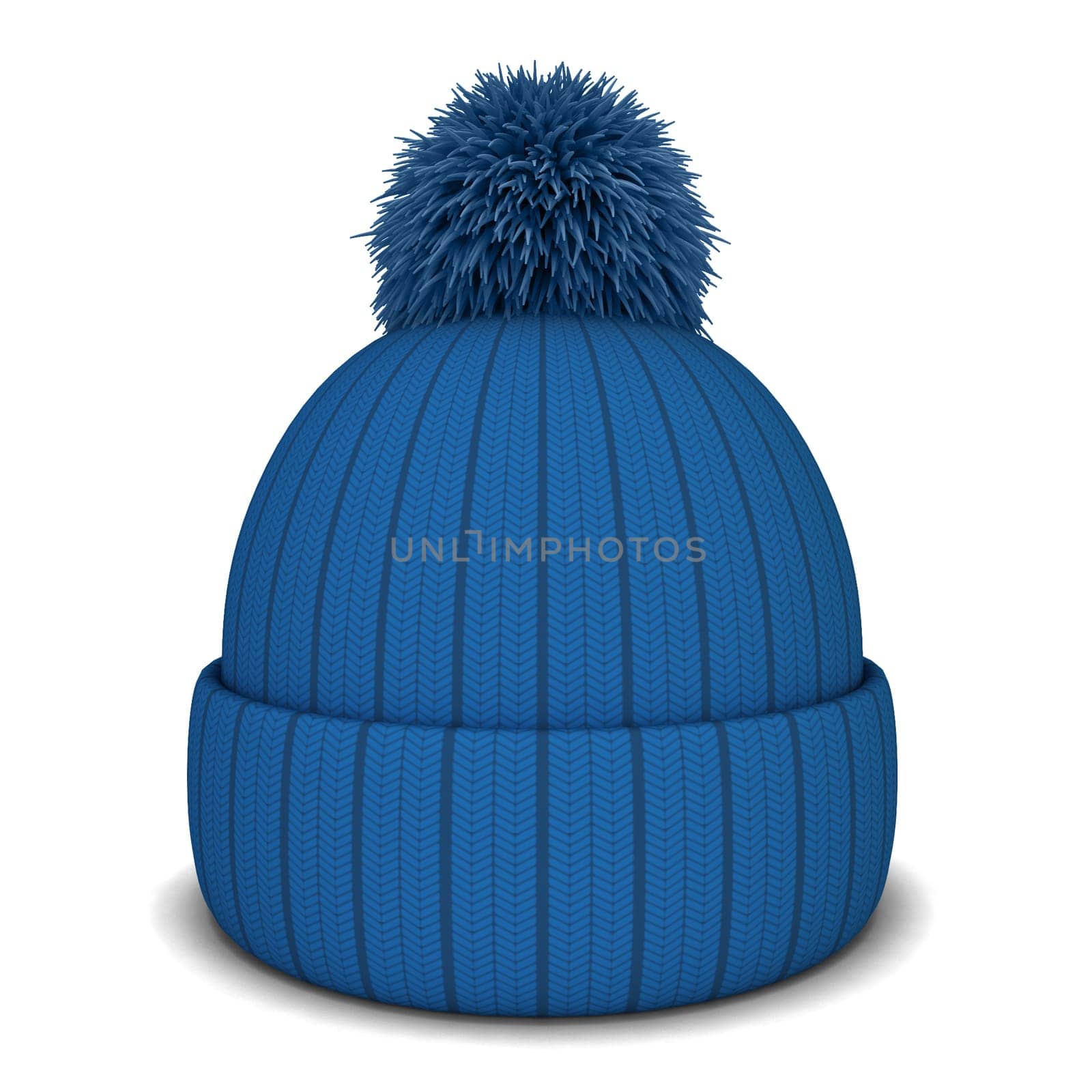 Knitted hat. 3d illustration isolated on white background