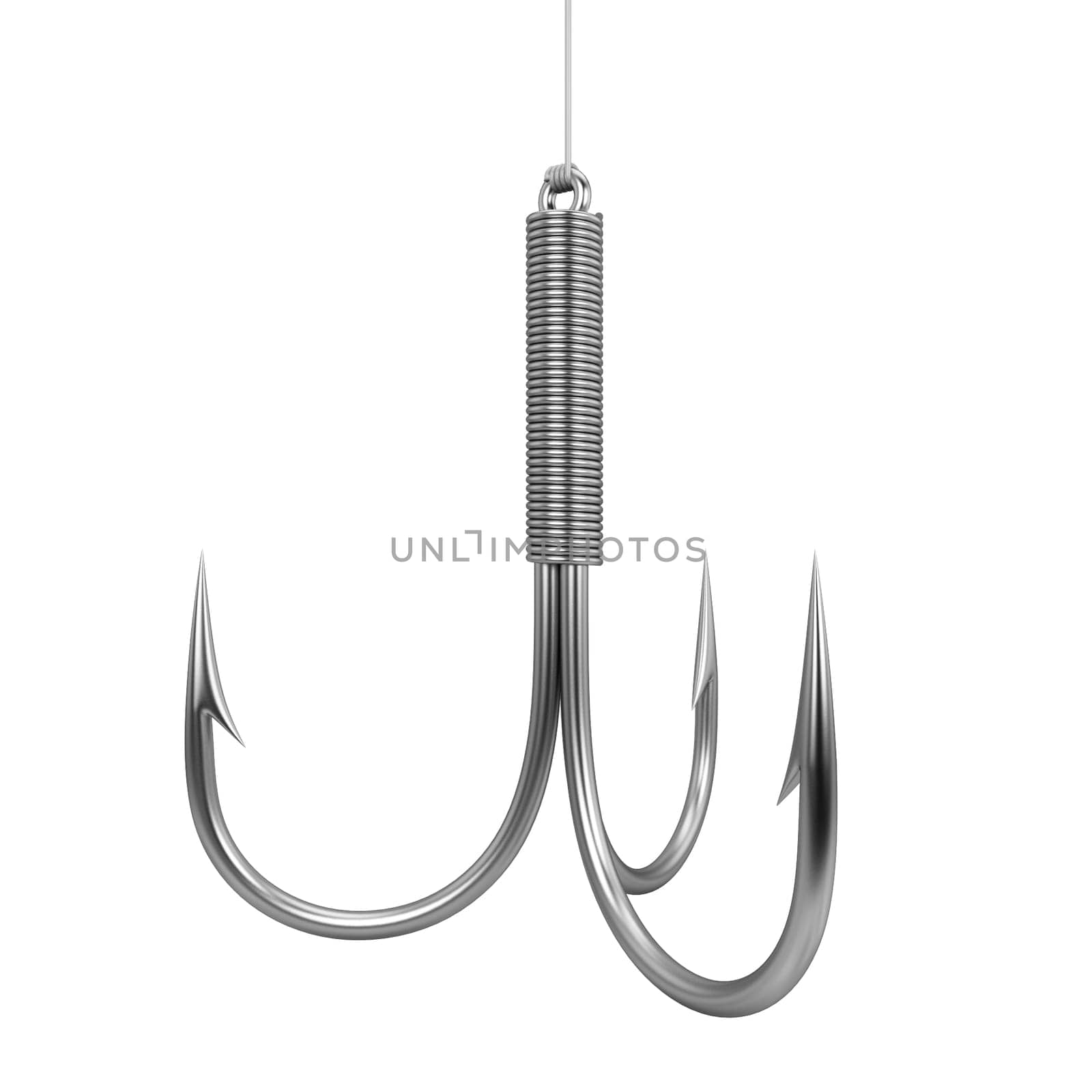 Fishing hook. 3d illustration isolated on white background
