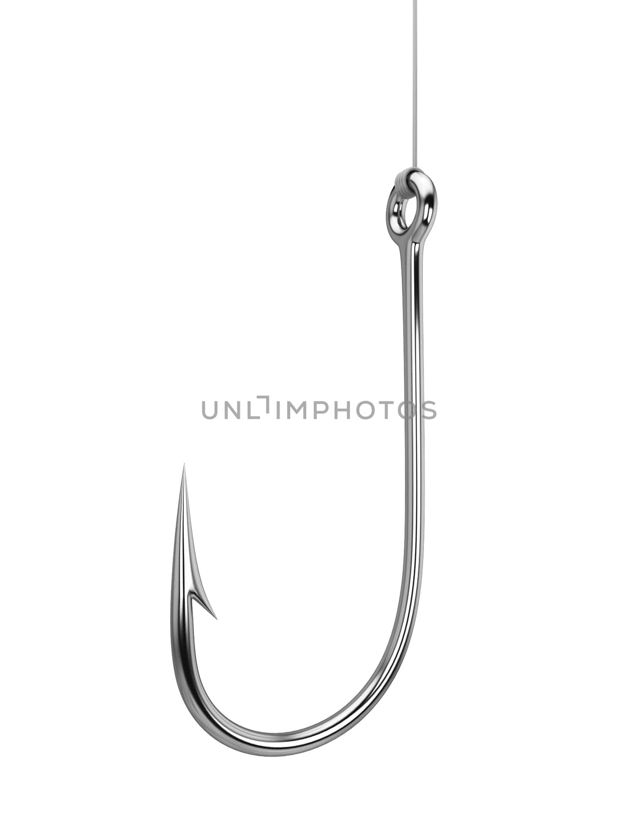 Fishing hook. 3d illustration isolated on white background