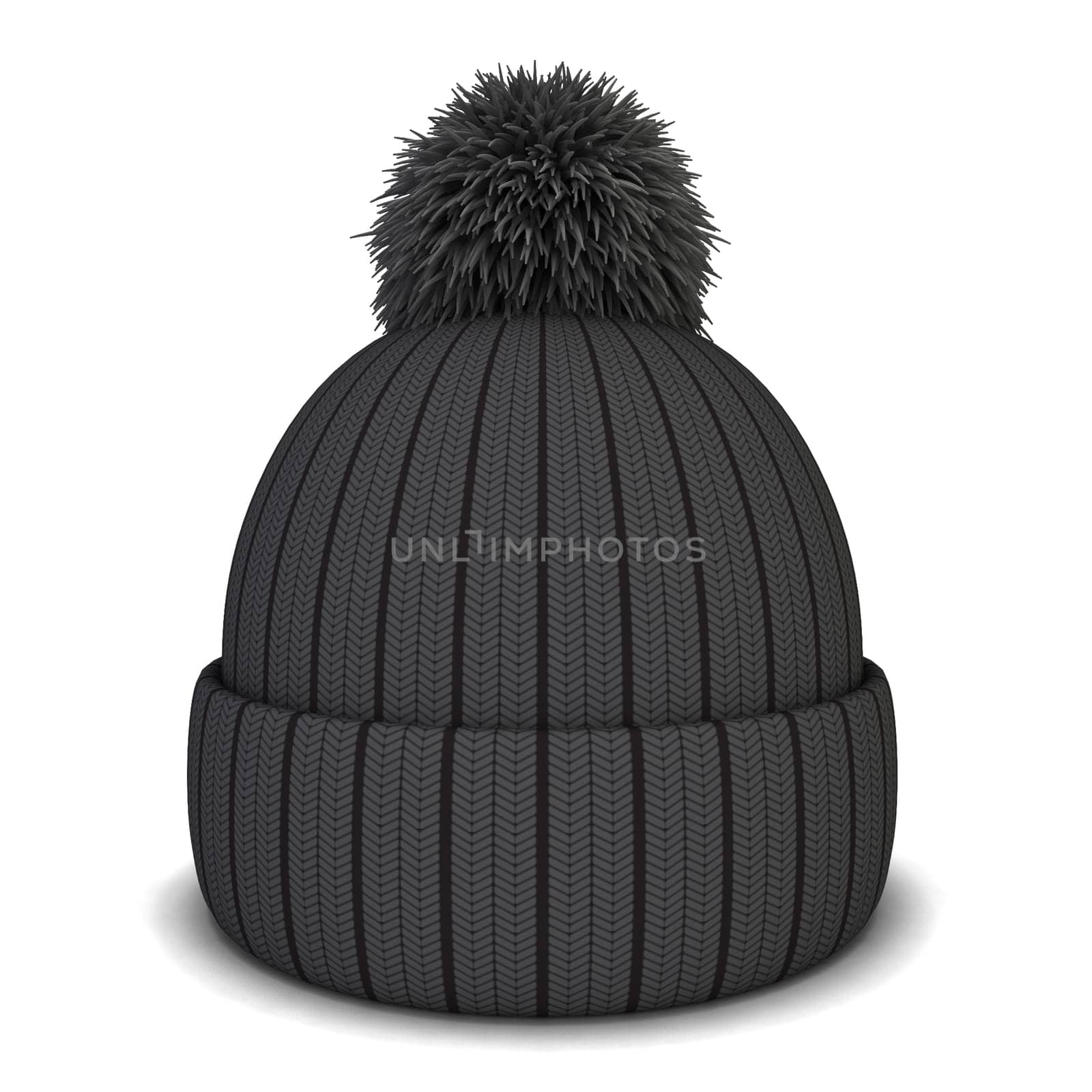 Knitted hat. 3d illustration isolated on white background
