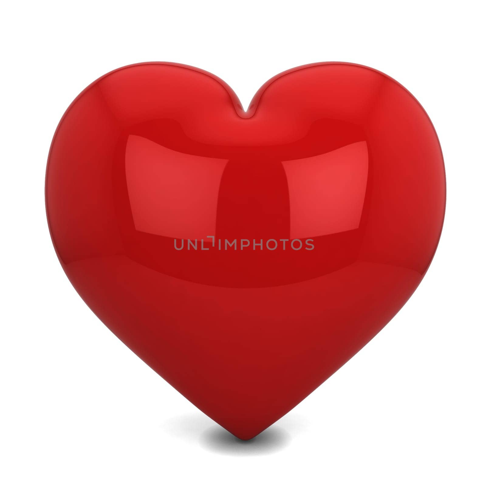 Red heart. 3d illustration isolated on white background