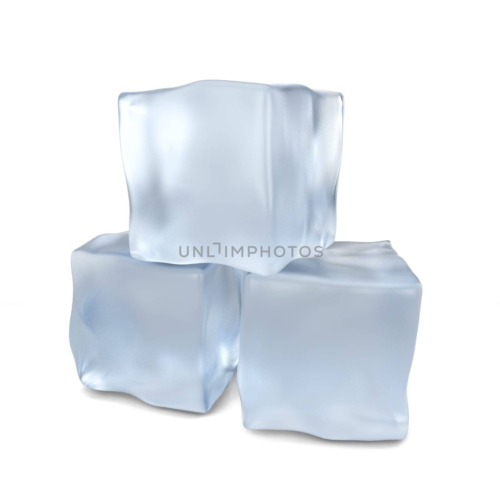 Ice cubes. 3d illustration isolated on white background