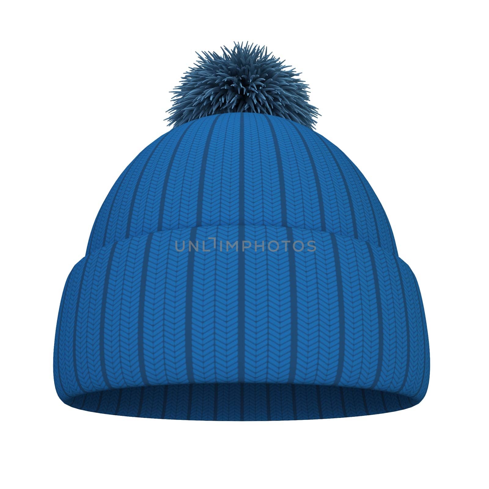 Knitted hat. 3d illustration isolated on white background