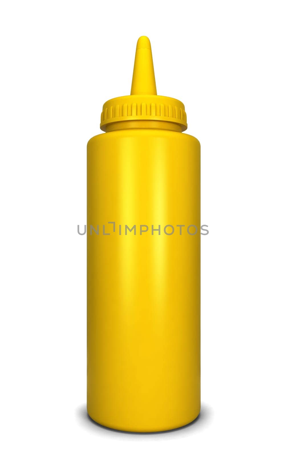 Mustard bottle. 3d illustration isolated on white background