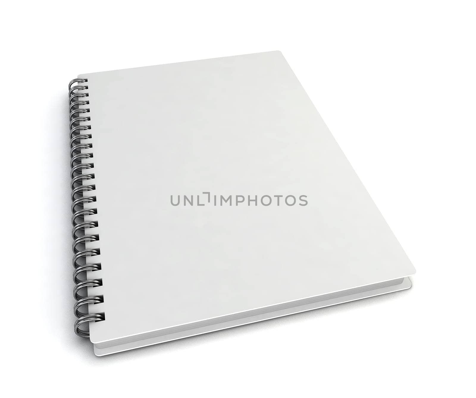Blank notebook. 3d illustration isolated on white background