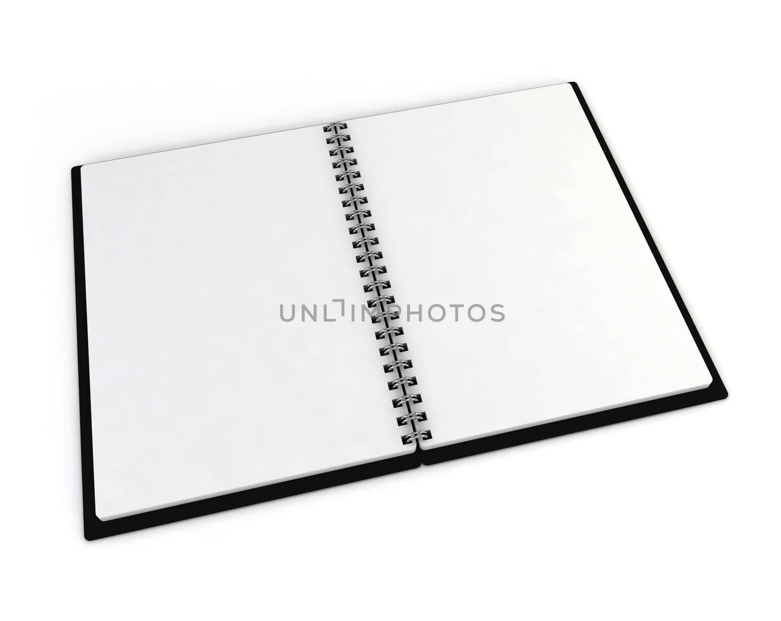Blank notebook. 3d illustration isolated on white background