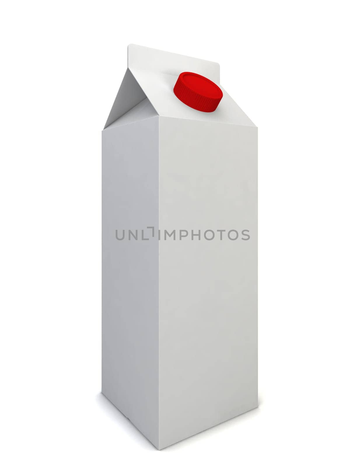 Milk package. 3d illustration isolated on white background