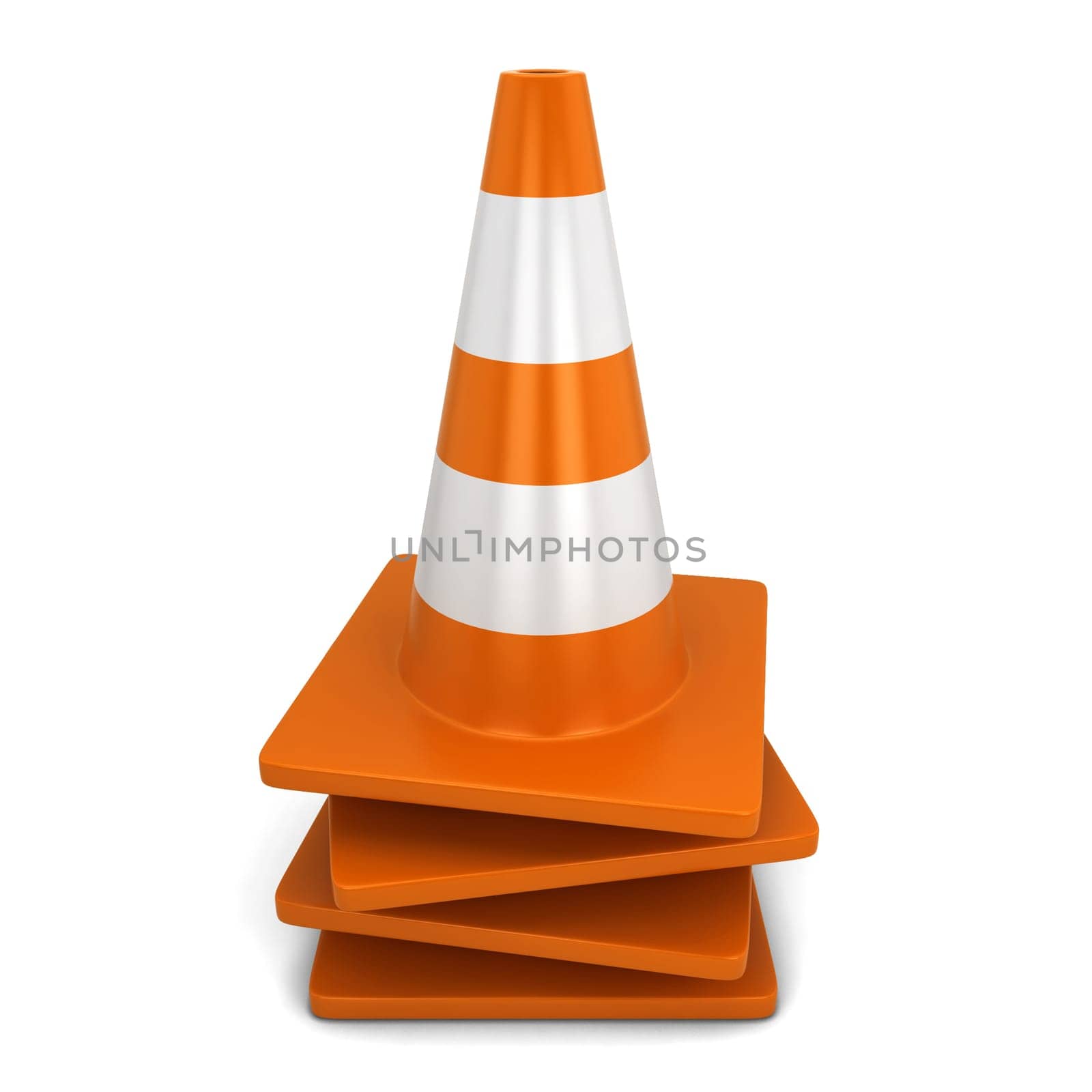 Traffic cone. 3d illustration isolated on white background