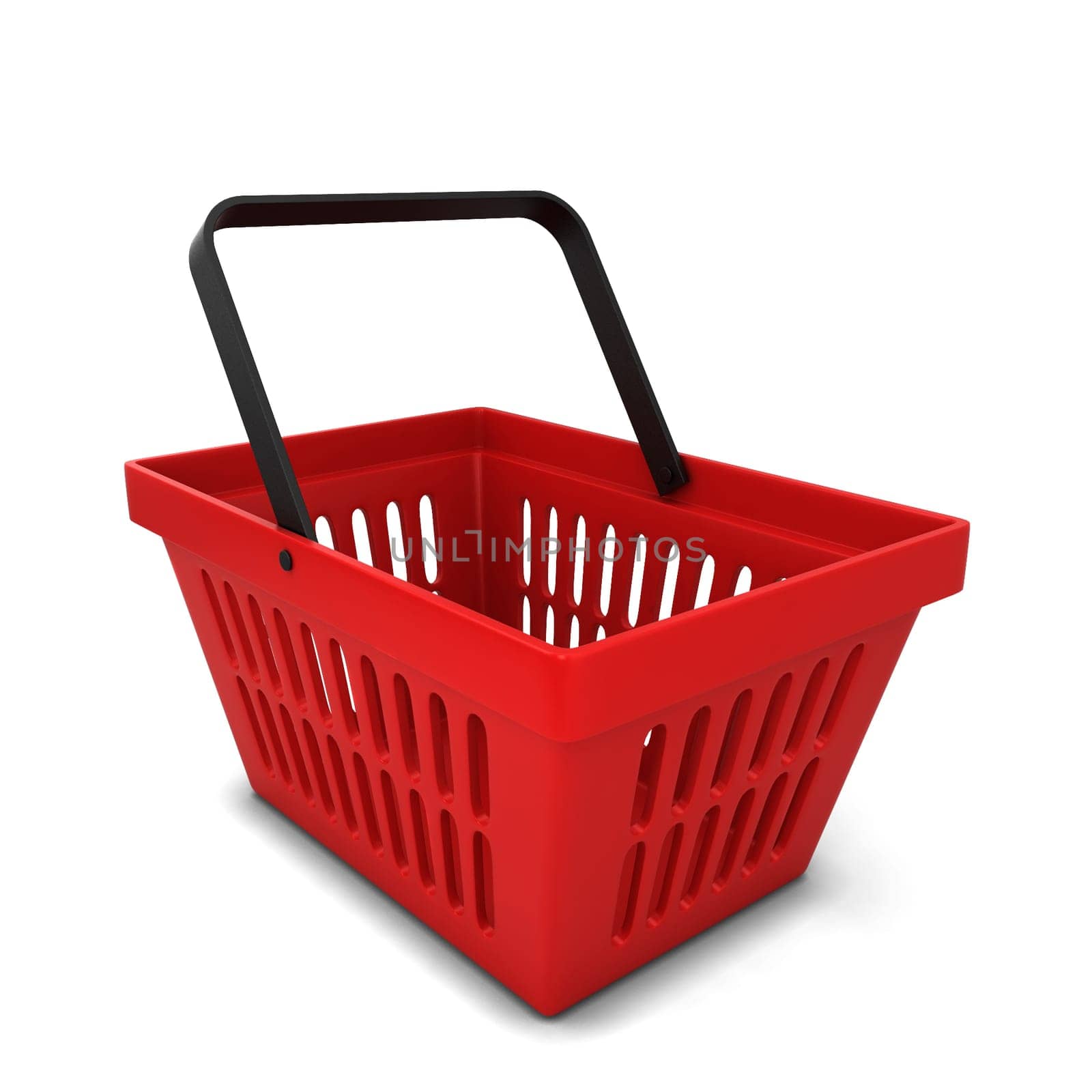 Red basket. 3d illustration isolated on white background