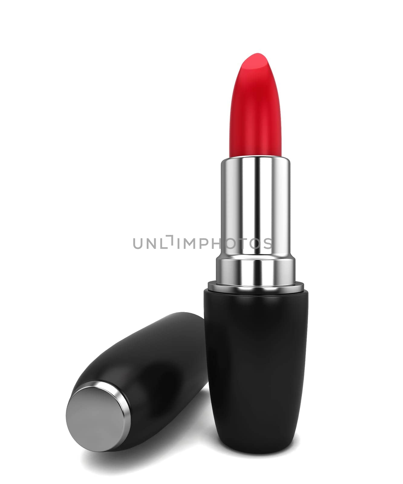 Red lipstick. 3d illustration isolated on white background