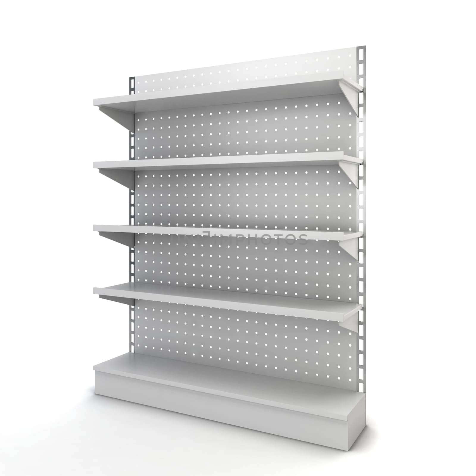 Store shelves. 3d illustration isolated on white background