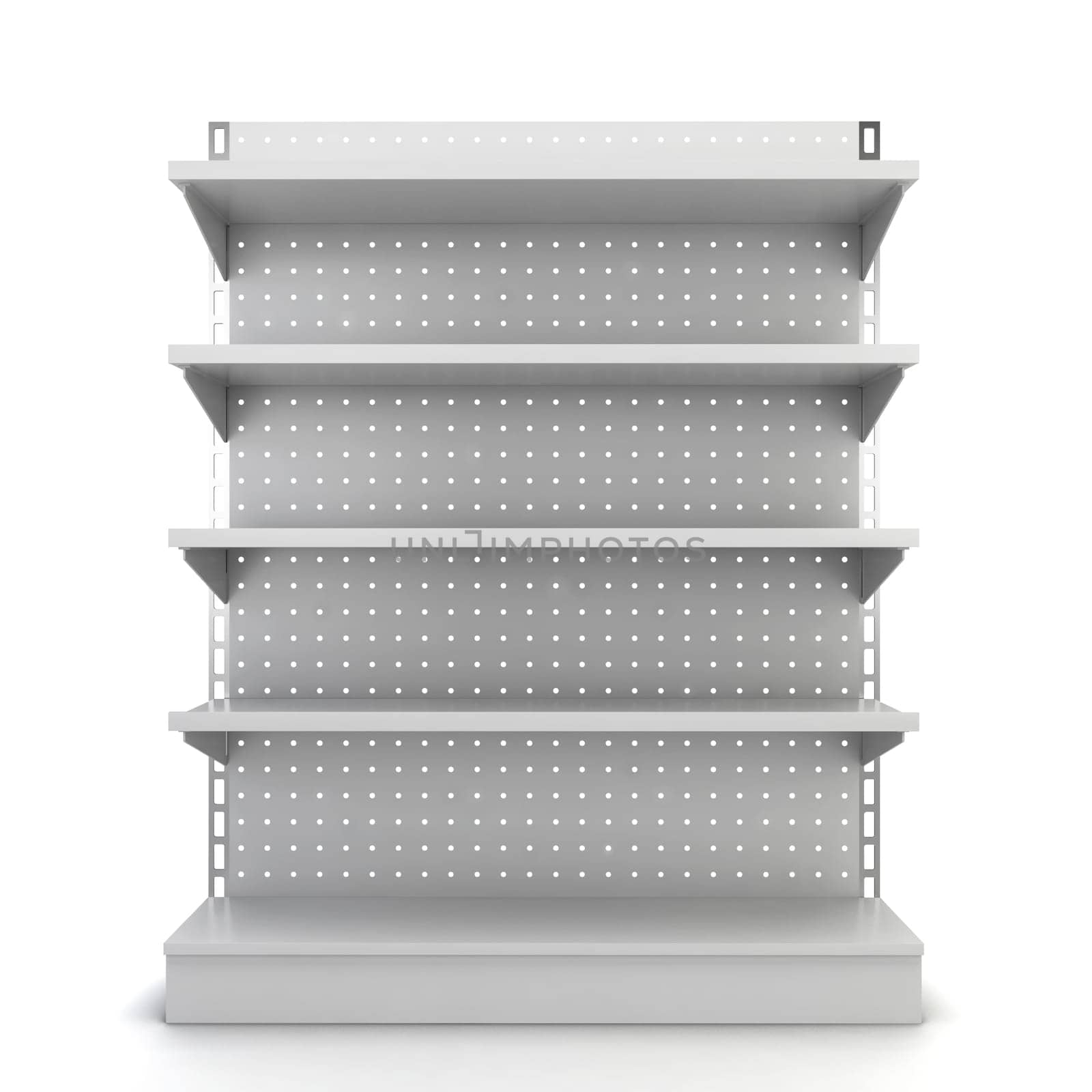 Store shelves. 3d illustration isolated on white background