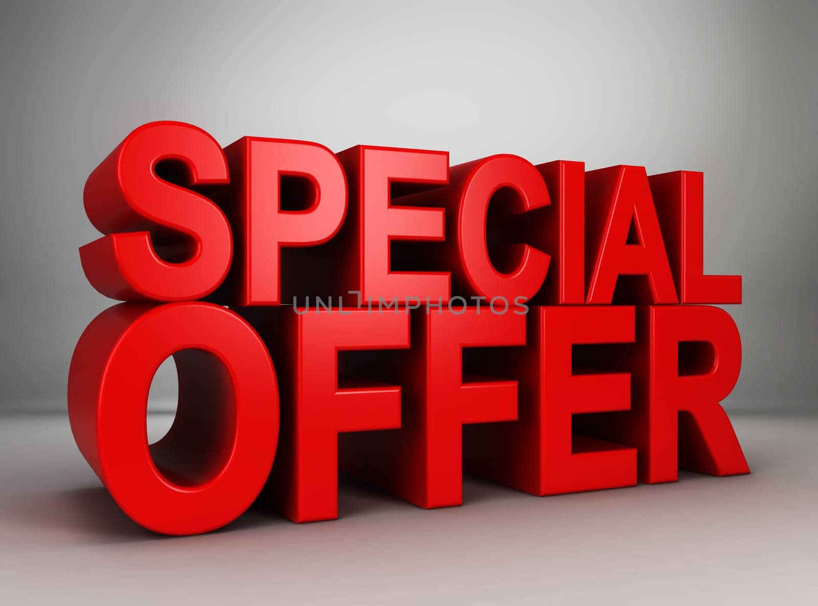 Special offer. 3d illustration on gray background