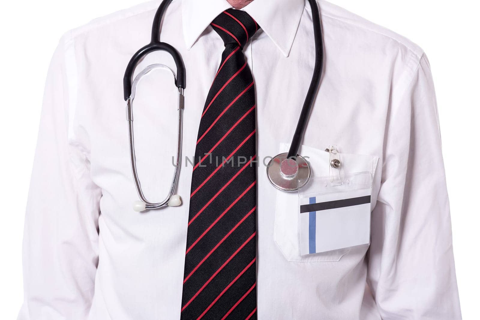 Cropped image of a male doctor with stethoscope
