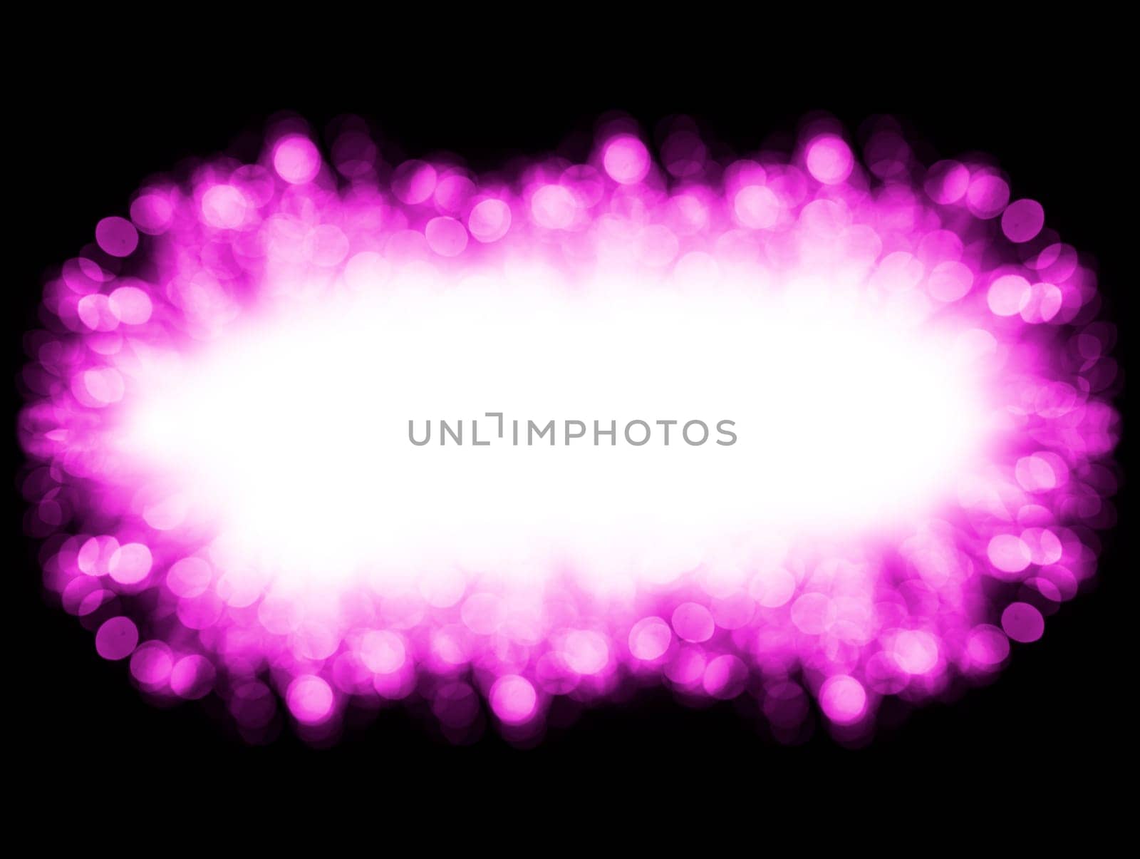 christmas purple background frame with bokeh lights on black