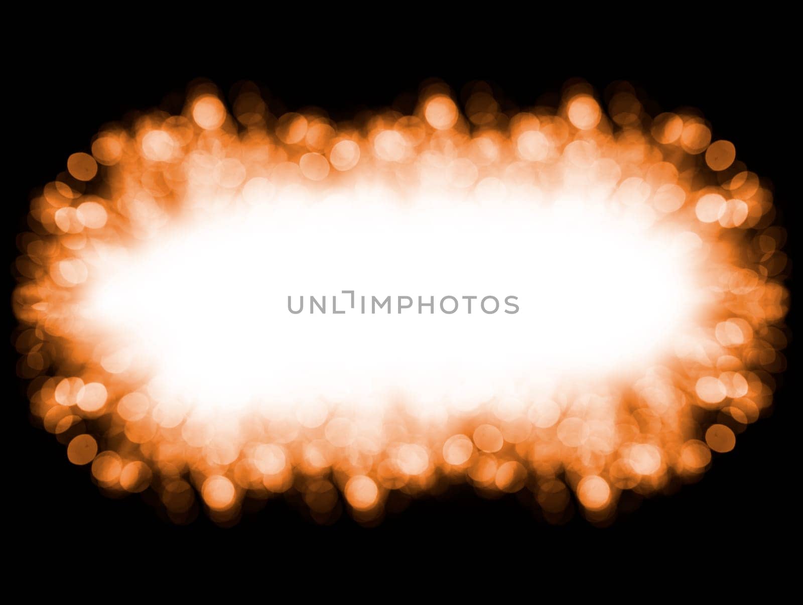 christmas gold background frame with bokeh lights on black