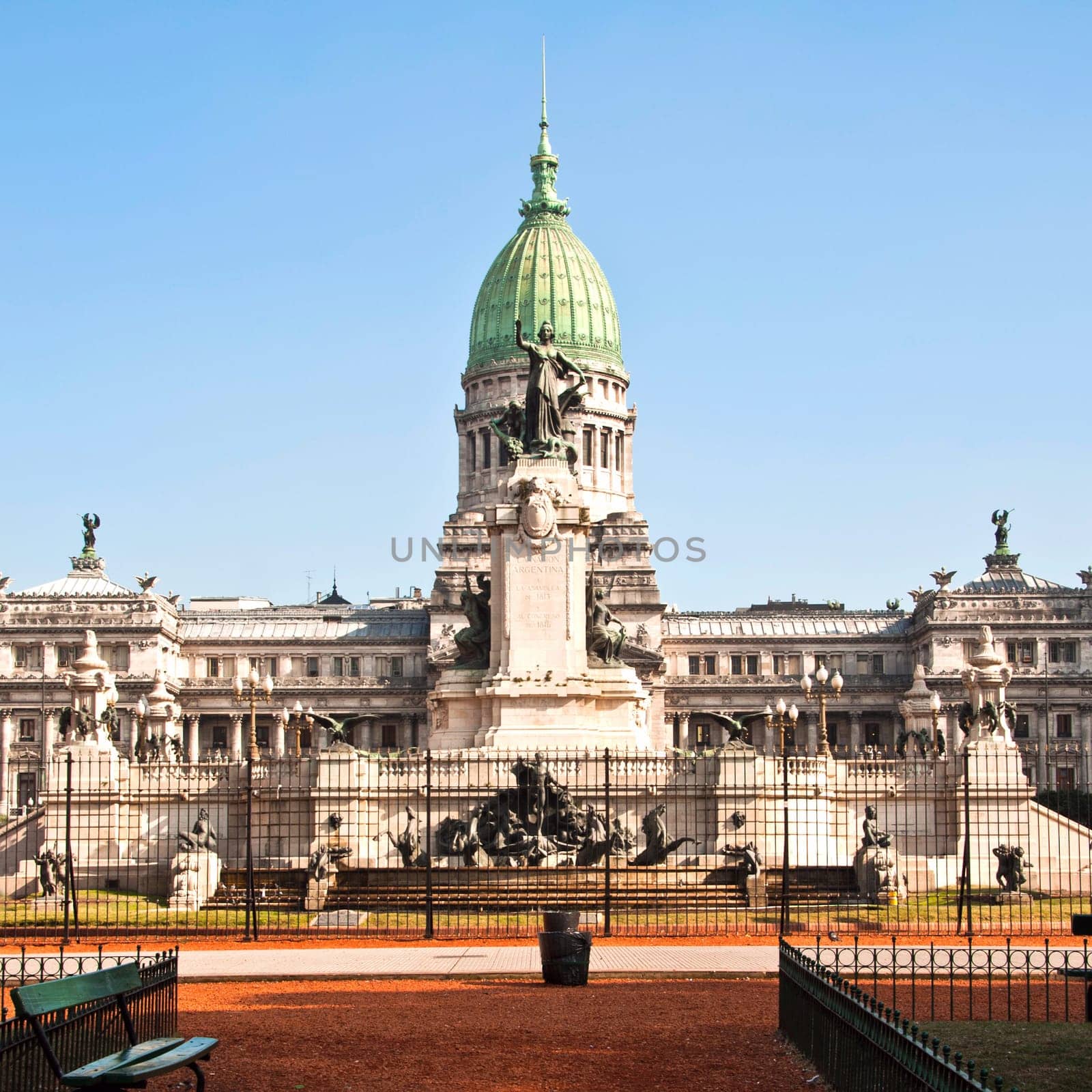 Building of Congress and the fountain in Buenos Aires, Argentina