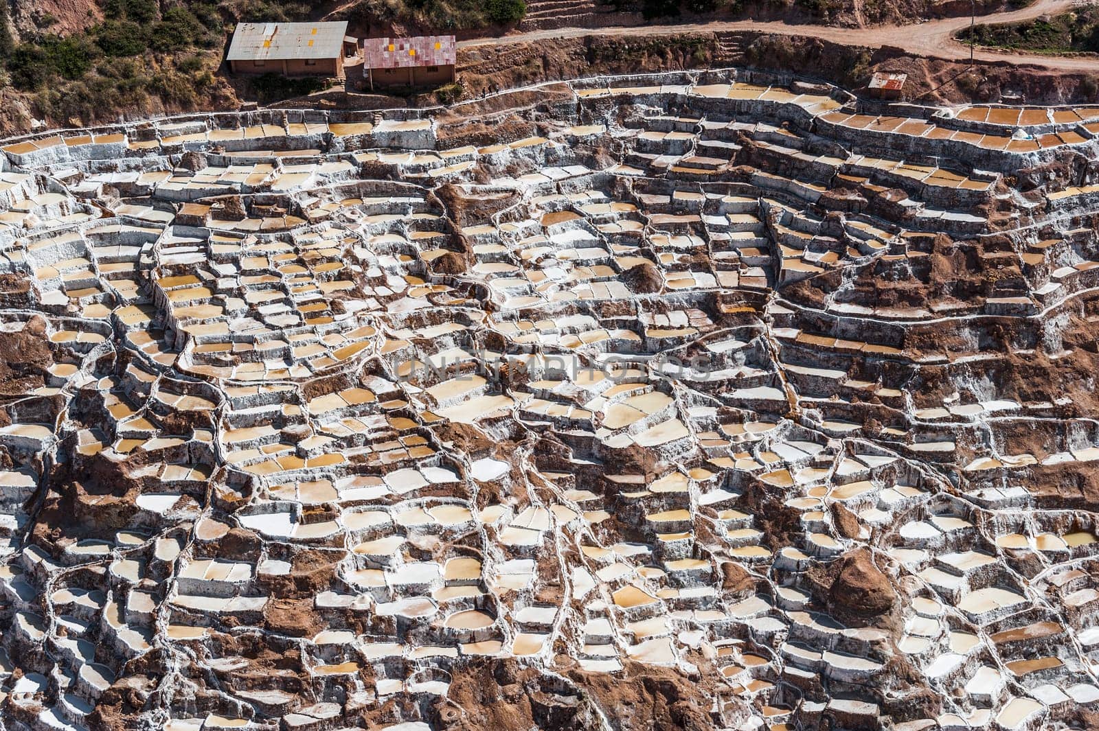 Salinas de Maras, the traditional inca salt field in Maras near Cuzco in Sacred Valley, Peru