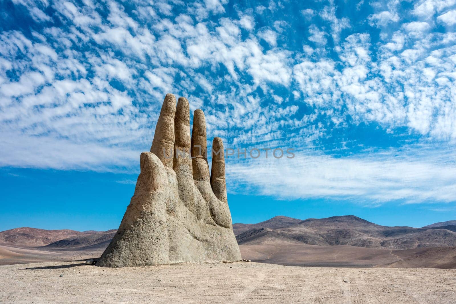 Hand Sculpture, the symbol of Atacama Desert in Chile