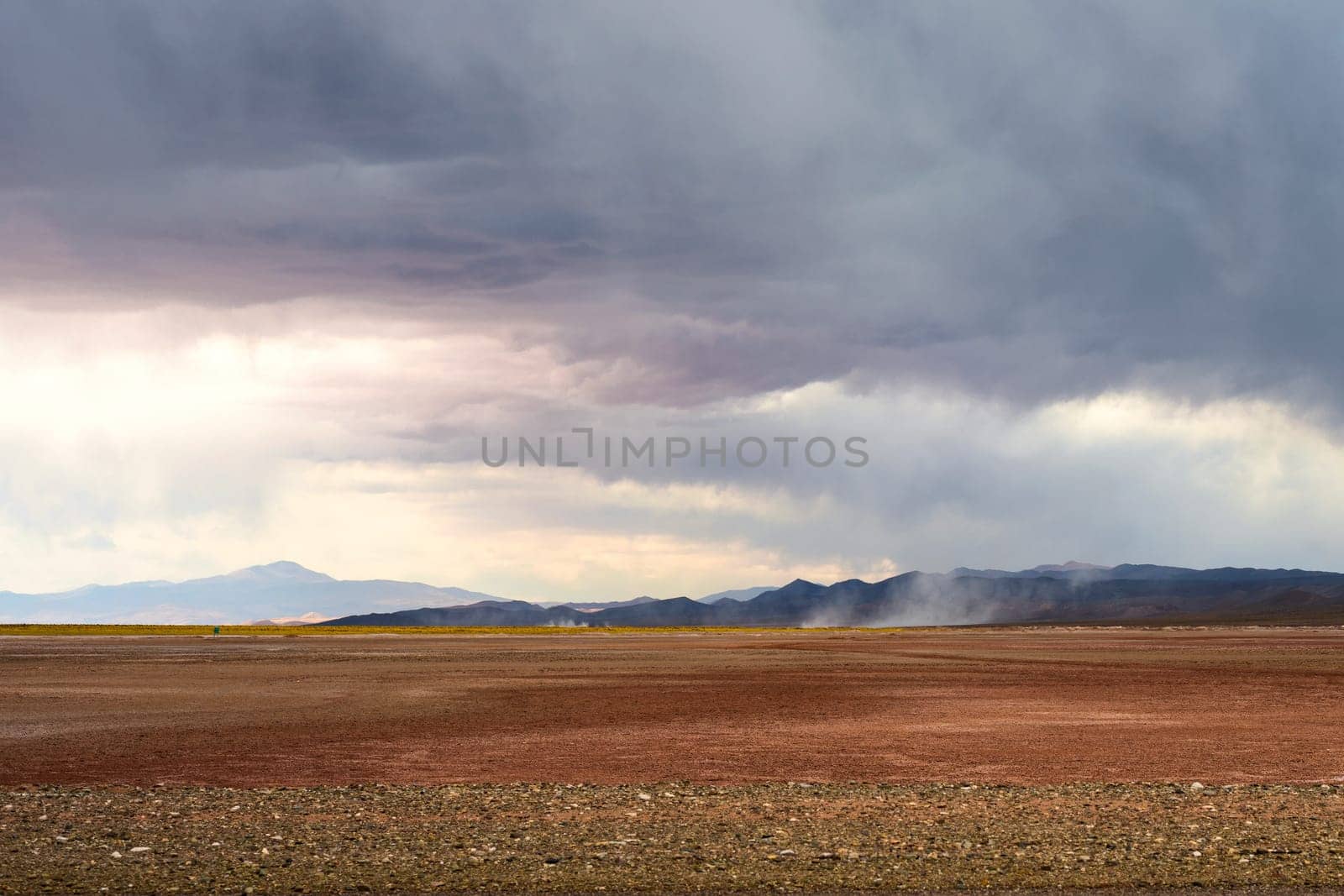 Emergence of dust storms in the desert of Salinas Grandes, northern Argentina