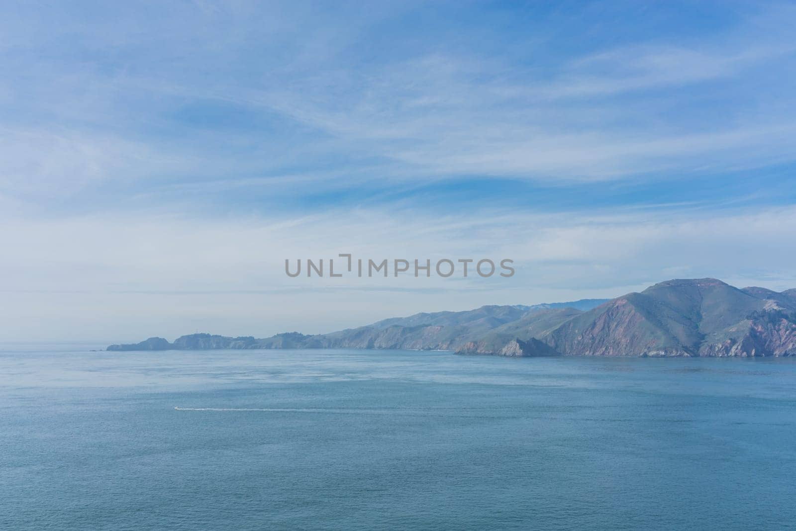 Blue ocean landscape of the gulf of the Farallones, San Francisco.