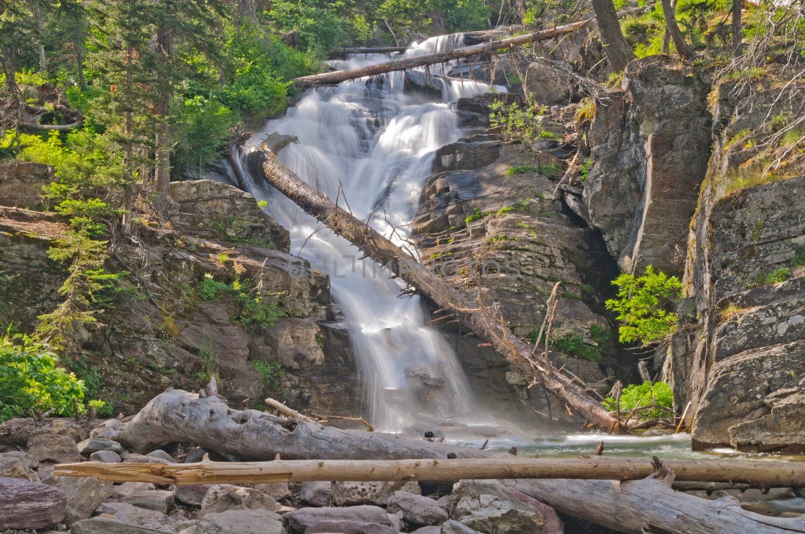 North Twin Falls in Glacier National Park in Montana
