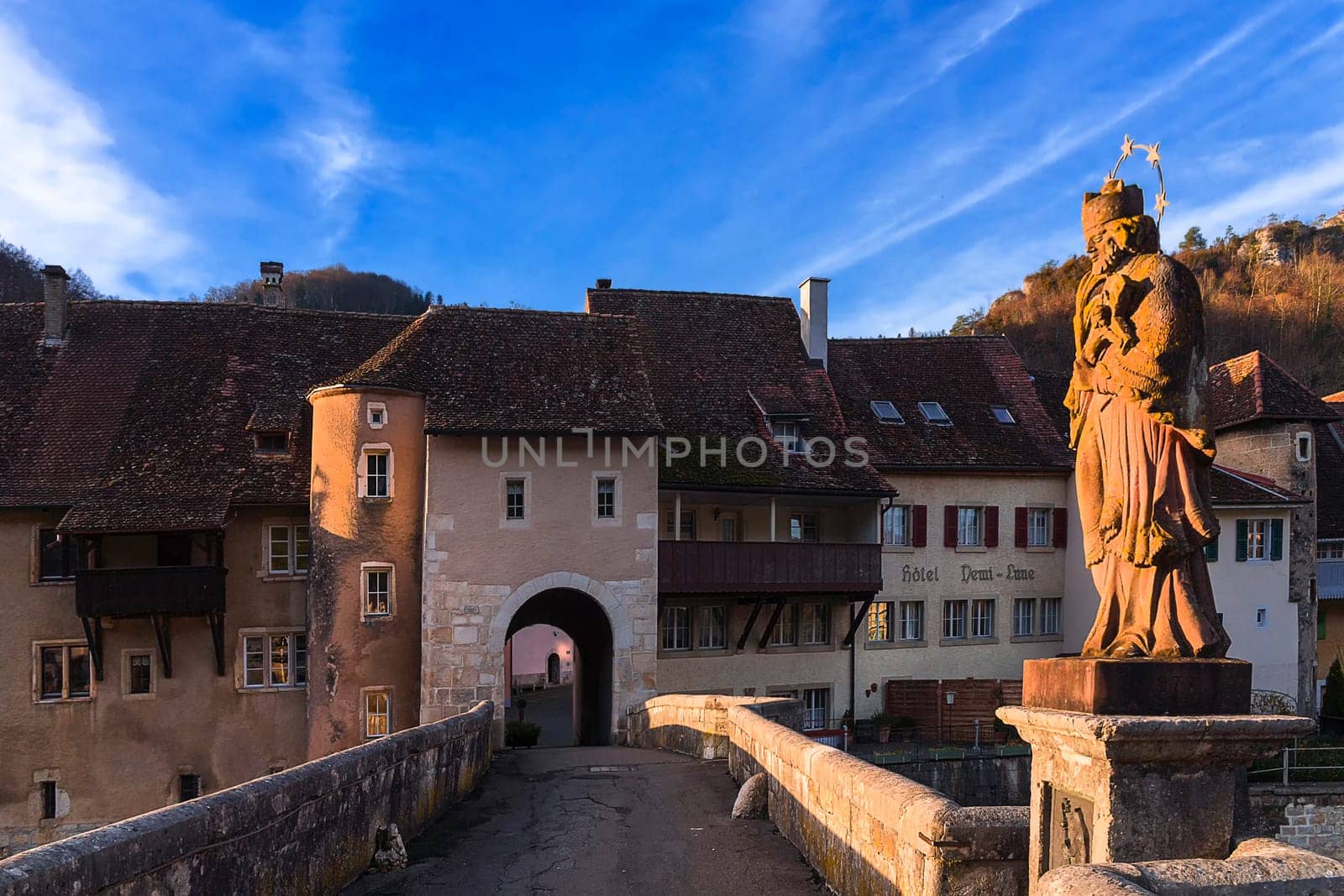 Saint Ursanne Bridge over the Doubs