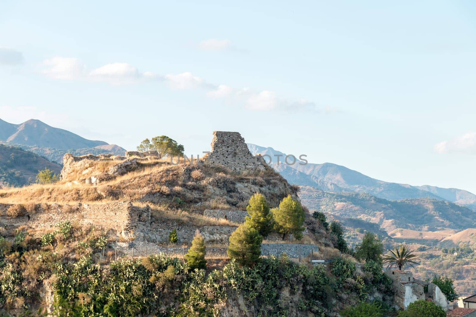 Castle ruin in a small sicilian village