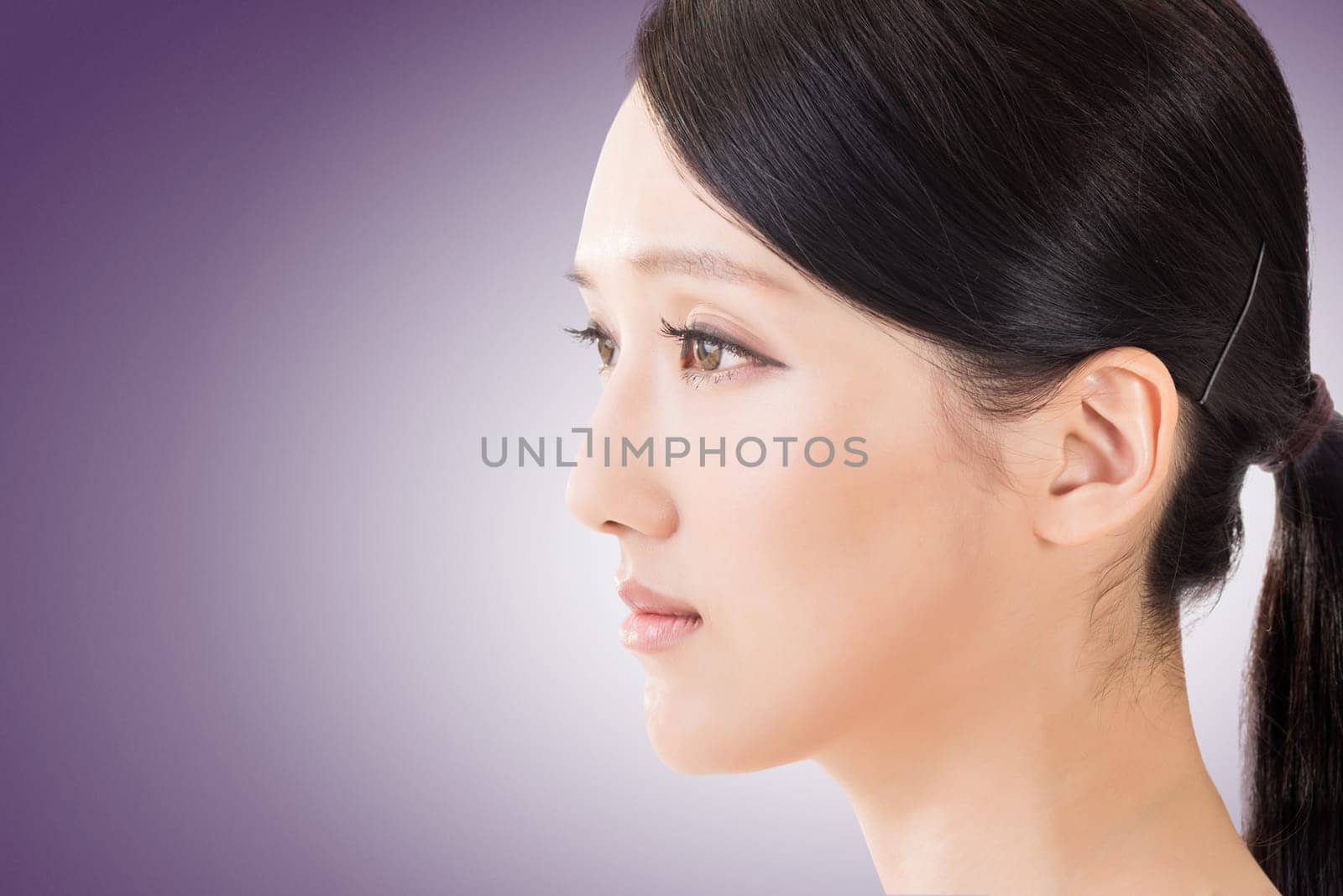 Asian beauty face, concept of glamour, makeup, healthcare etc.