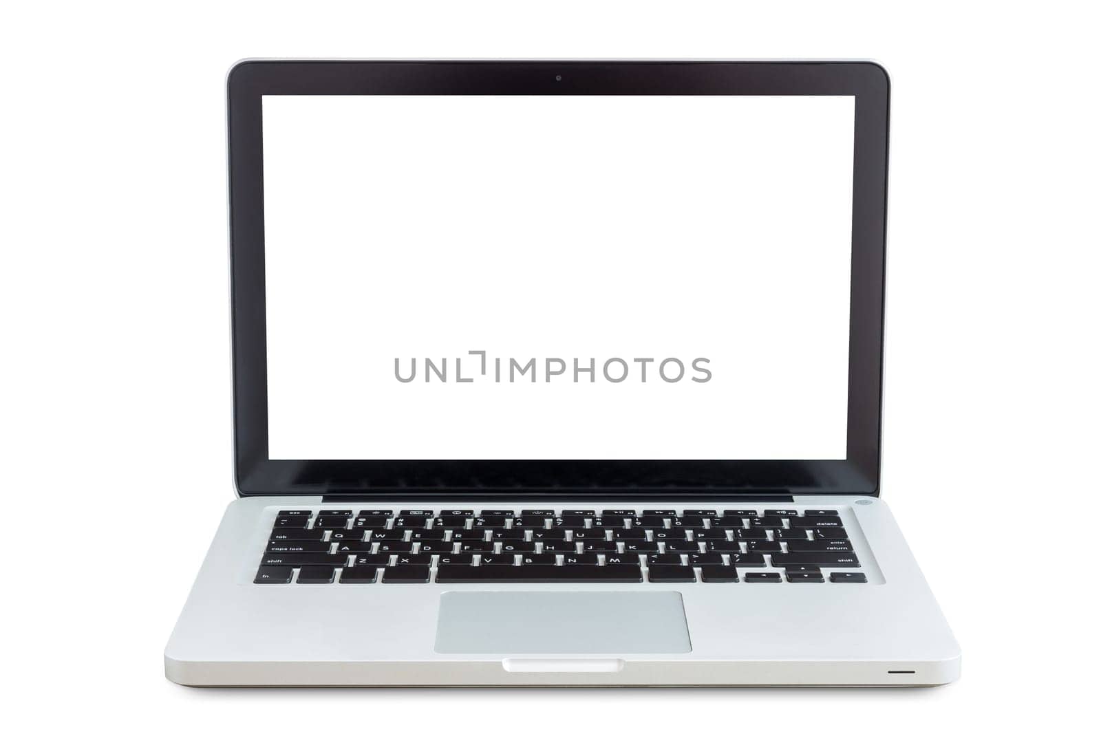 laptop isolated on white with clippiing path inside data
