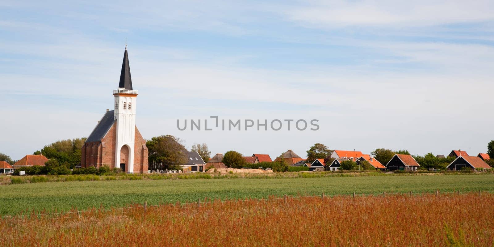 Church in village Den Hoorn, Texel, The Netherlands.