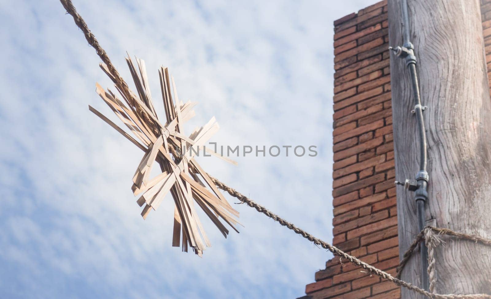 Sky and old brick wall,stock photo