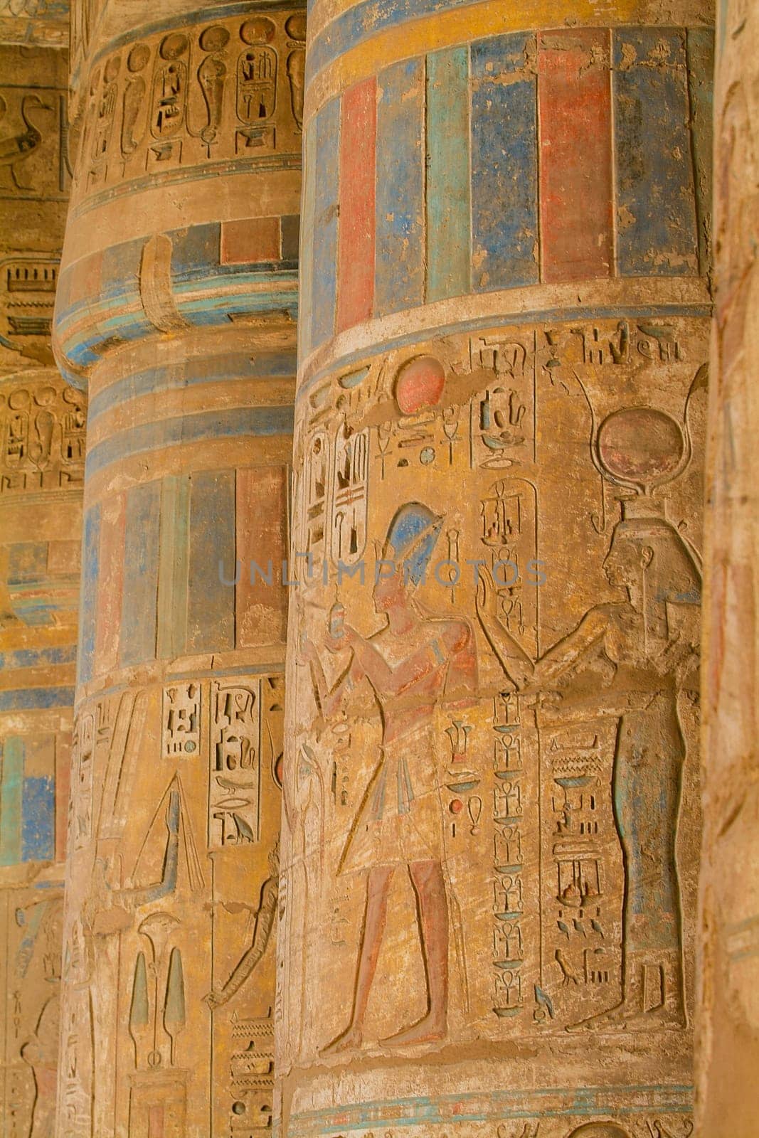 Egypt, Upper Egypt, Nile Valley, Gaugue bank of Thebes, about Luxor, Medinet Habu Temple classified World Heritage