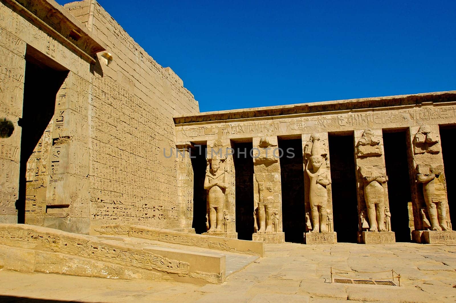 Egypt, Upper Egypt, Nile Valley, Gaugue bank of Thebes, about Luxor, Medinet Habu Temple classified World Heritage