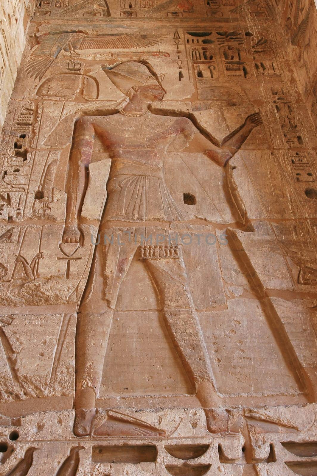 Egypt, Upper Egypt, Nile Valley, Gaugue bank of Thebes, about Luxor, Medinet Habu Temple classified World Heritage