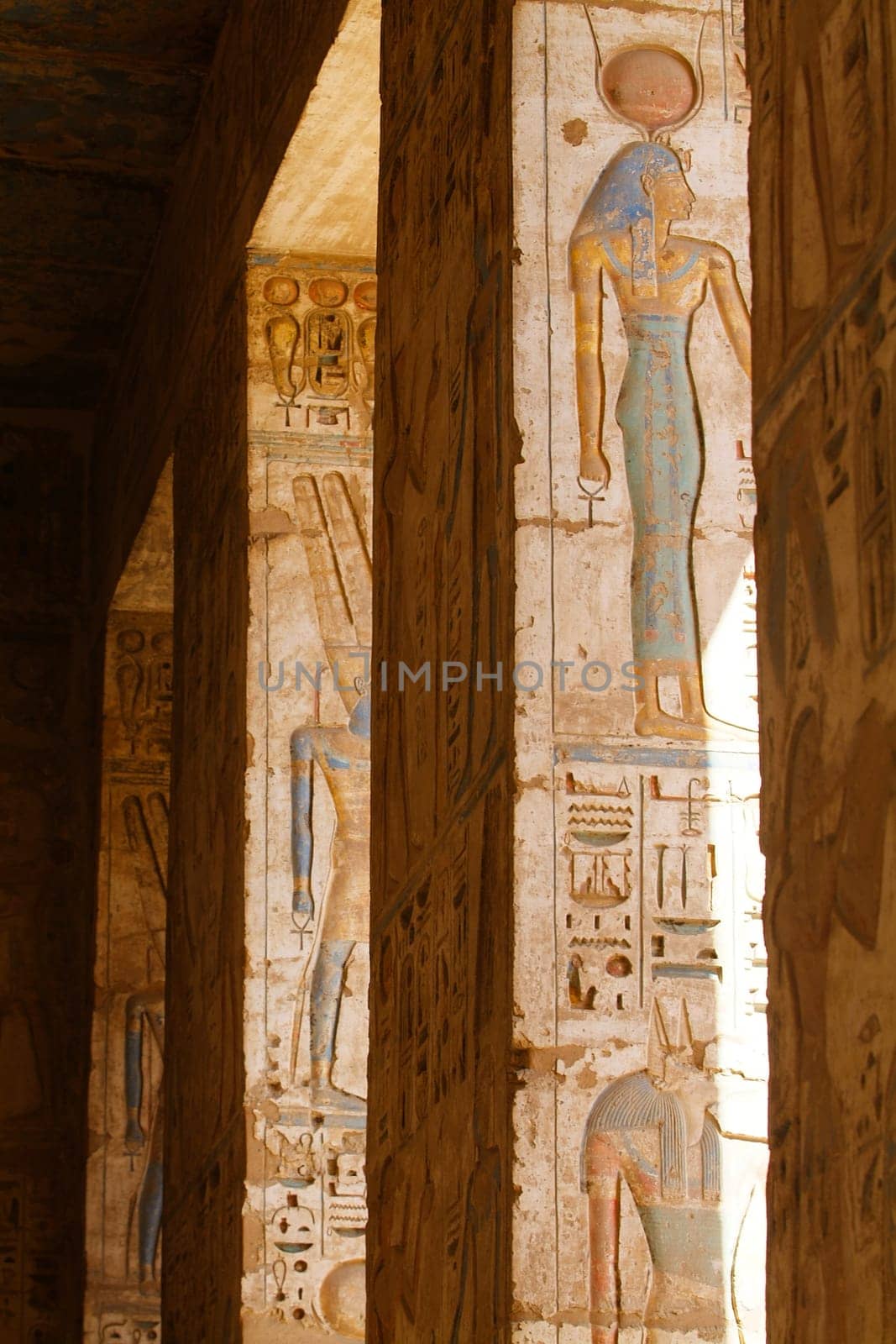 Egypt, Upper Egypt, Nile Valley, Gaugue bank of Thebes, about Luxor, Medinet Habu Temple classified World Heritage