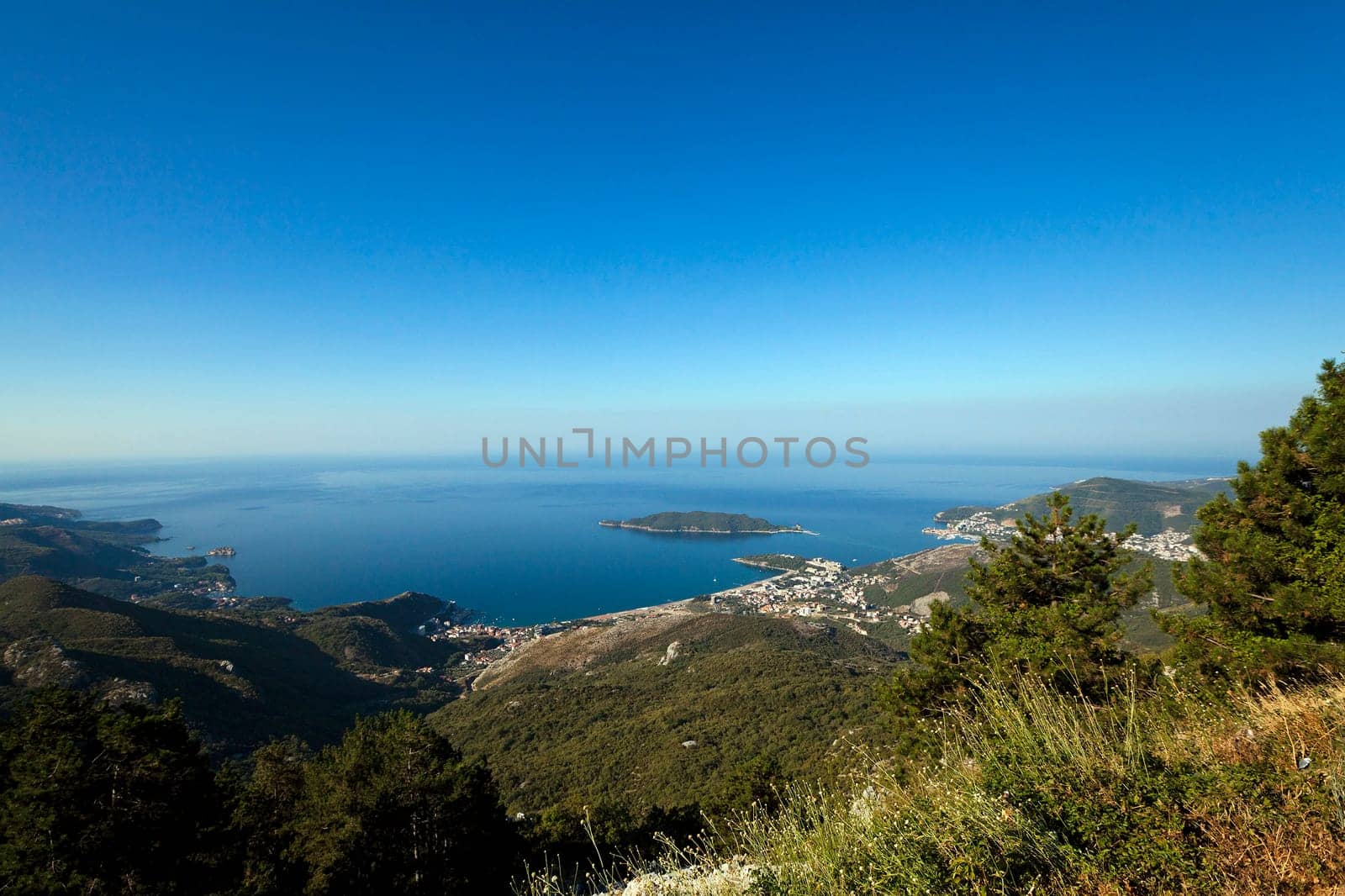 the sea bay photographed from a height. Montenegro