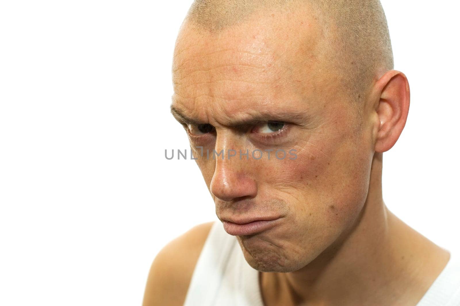 Expressive caricature like emotion of a man who doesn't understand.