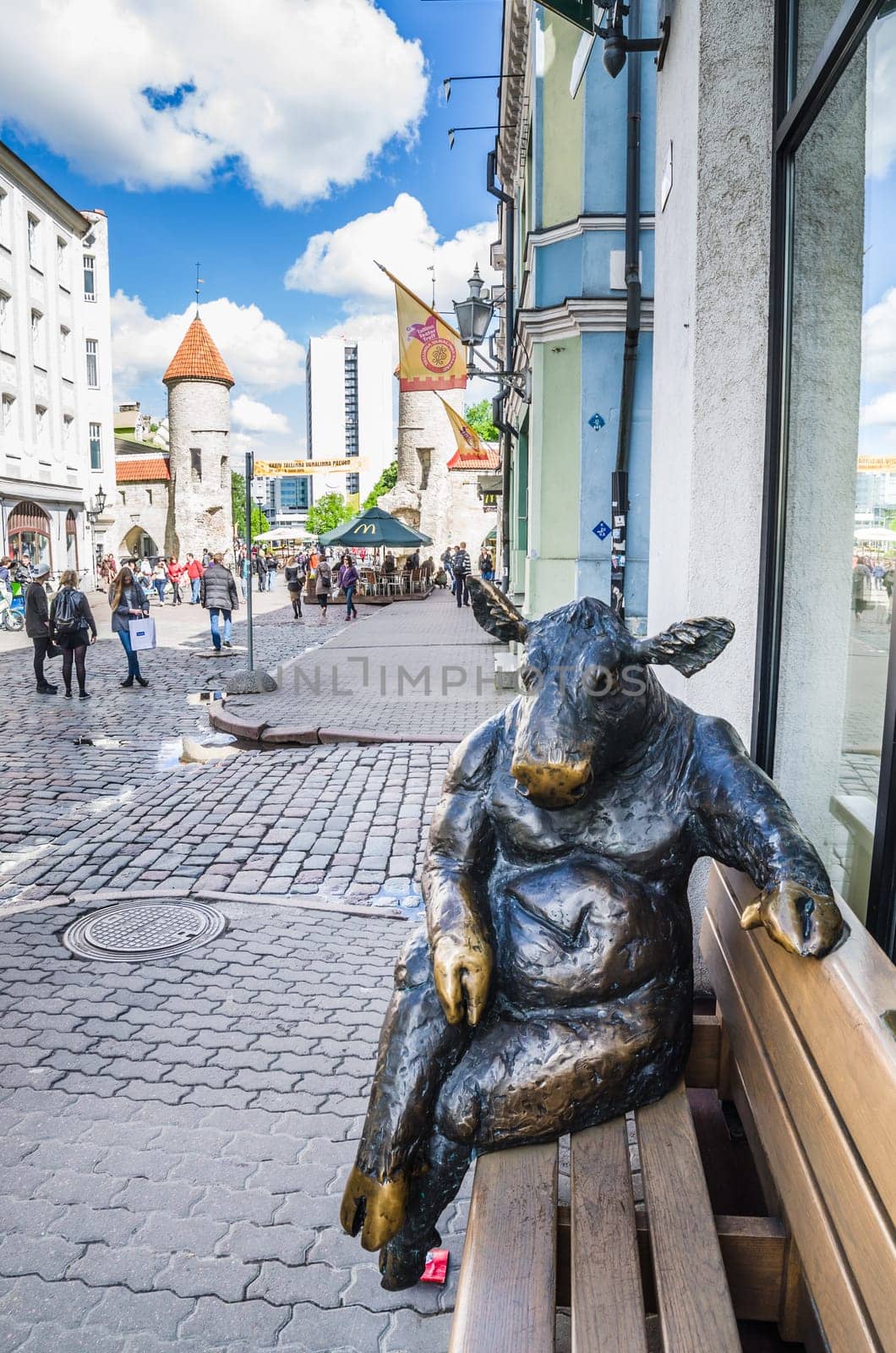 TALLINN, ESTONIA - MAY 31: People walk down the street in the Old Town Celebration Days On May 31, 2015 In Tallinn.
